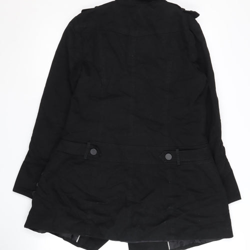 New Look Women's Black Cotton Coat Size 14