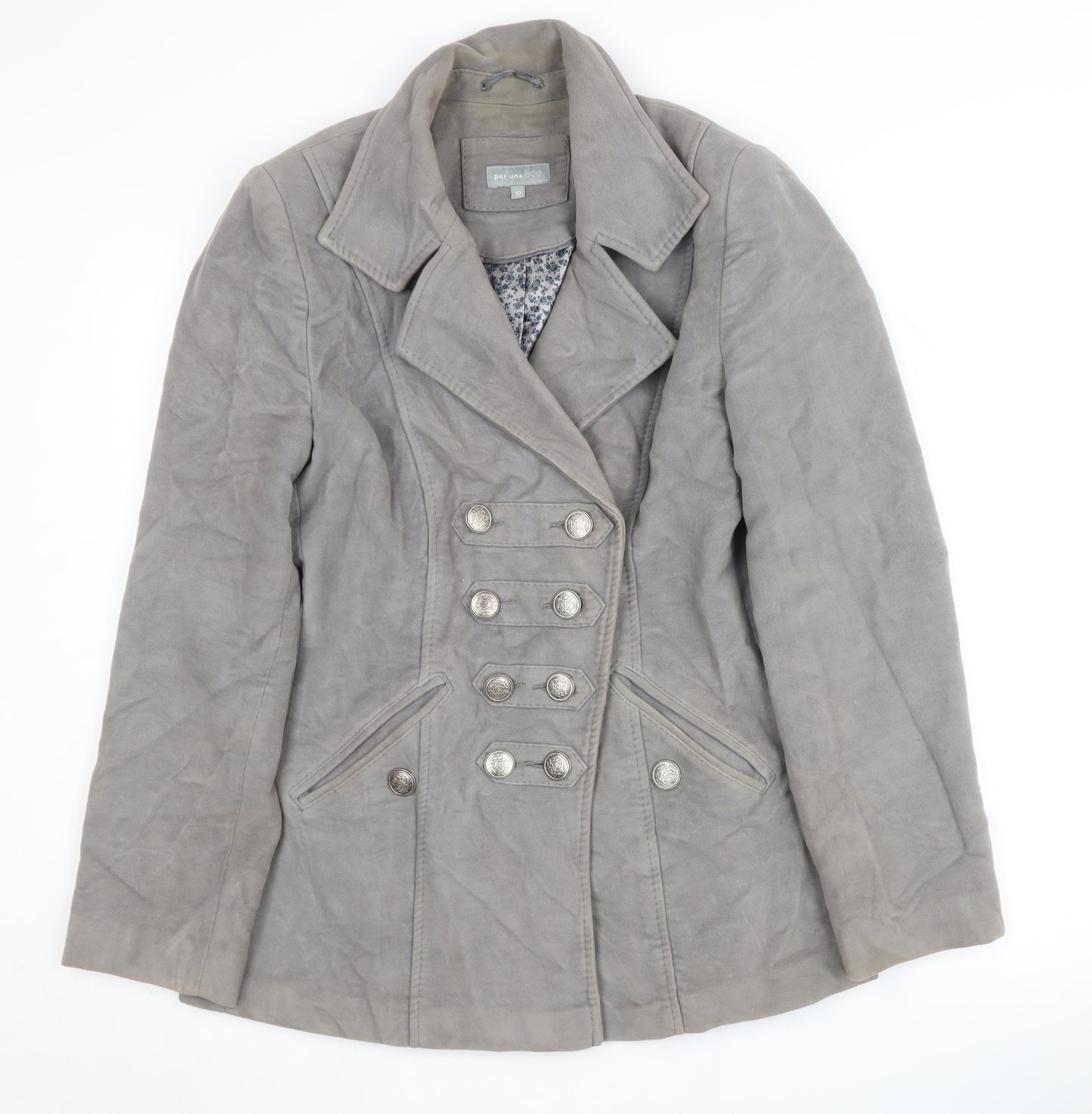 Per Una Women's Grey Military Jacket Size 12