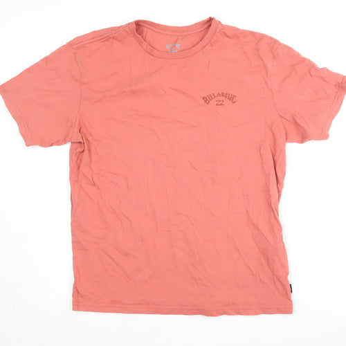 Billabong Men's Red Medium Crew Neck Logo T-Shirt