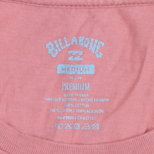 Billabong Men's Red Medium Crew Neck Logo T-Shirt