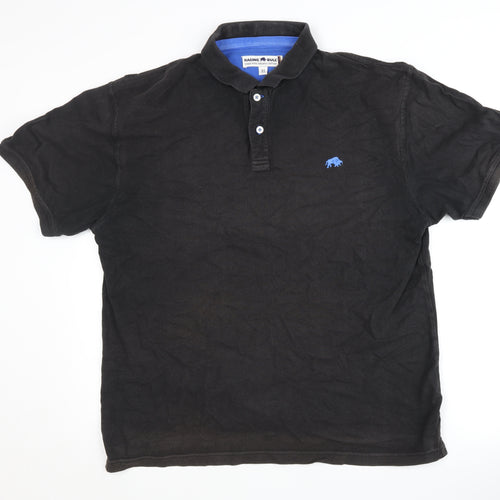 Raging Bull Men's Black Polo Shirt XL, Casual, Cotton