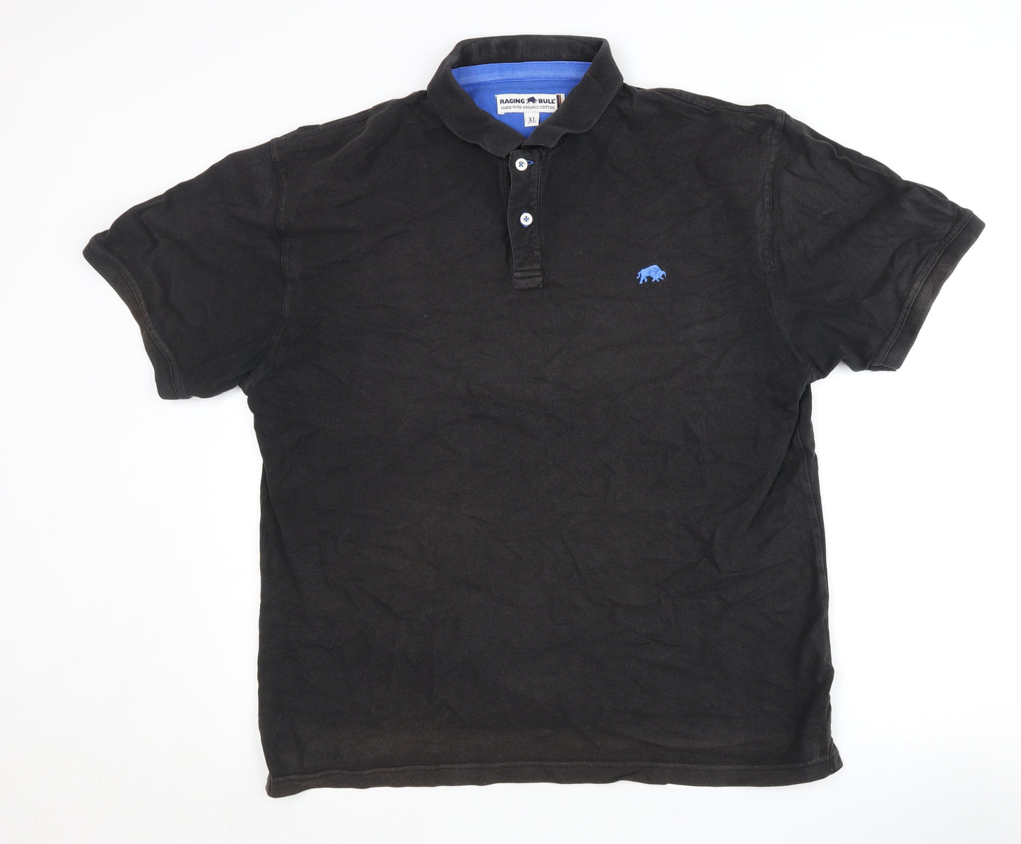 Raging Bull Men's Black Polo Shirt XL, Casual, Cotton
