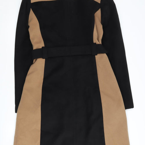 Long Tall Sally Women's Black Beige Trench Coat Size 12