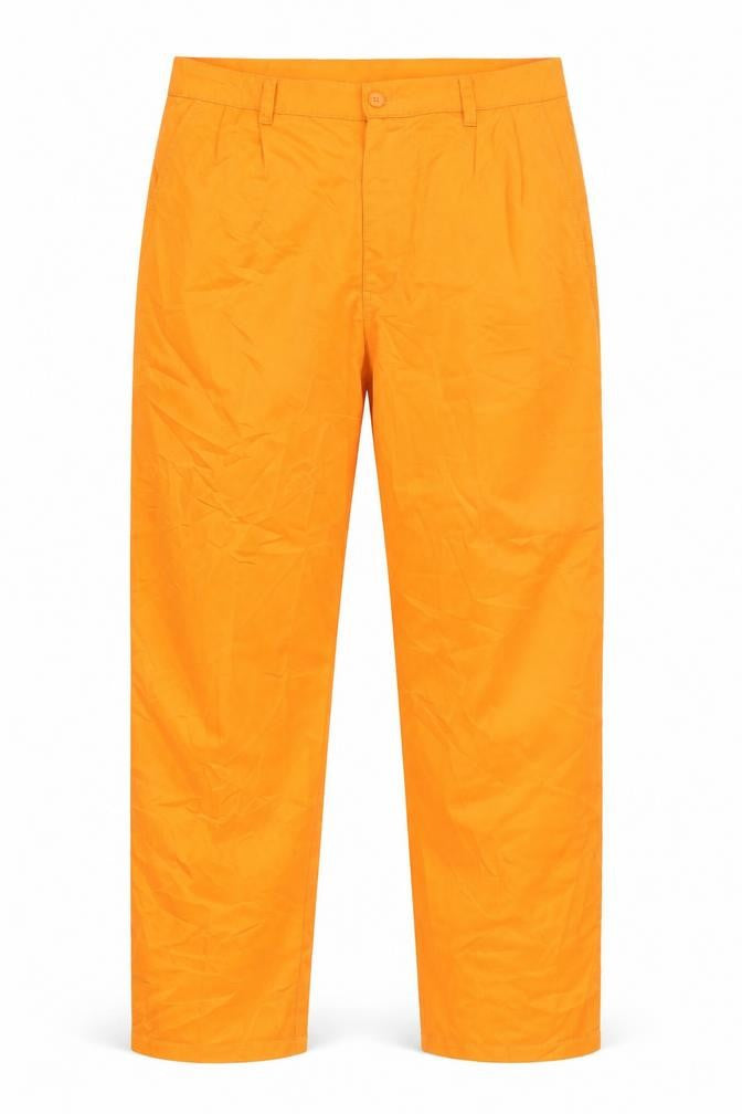 Front view of Dunlop Men's Orange Trousers, size S, Straight Fit