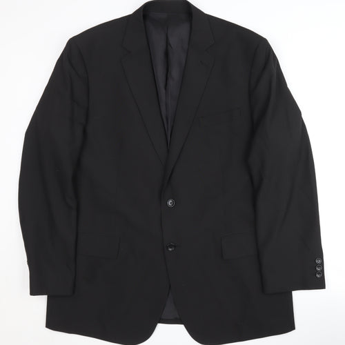BHS Black Men's Blazer, 46R Single-Breasted, Formal