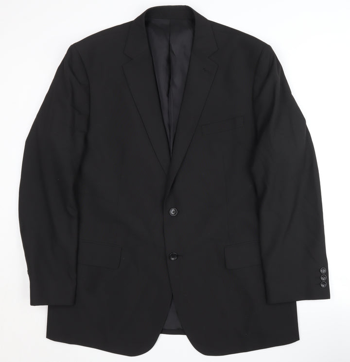 BHS Black Men's Blazer, 46R Single-Breasted, Formal