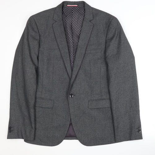 Ventuno 21 Men's Grey Blazer Jacket Notch Lapel Size 38