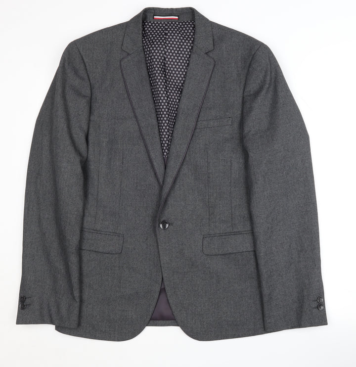 Ventuno 21 Men's Grey Blazer Jacket Notch Lapel Size 38