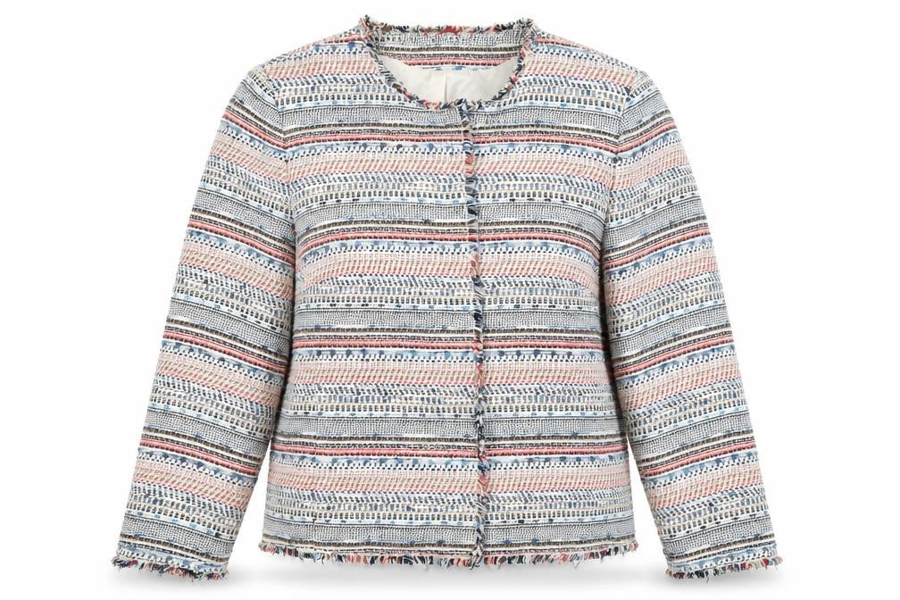 Front view of Madeleine Women's Multicoloured Striped Jacket