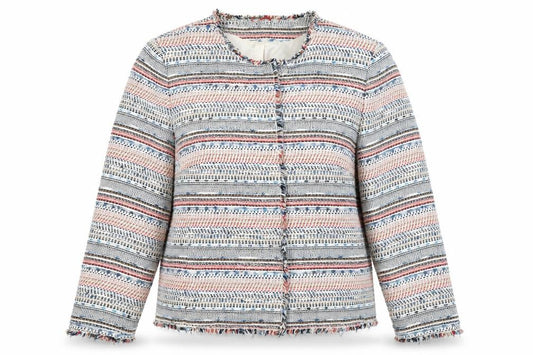 Front view of Madeleine Women's Multicoloured Striped Jacket