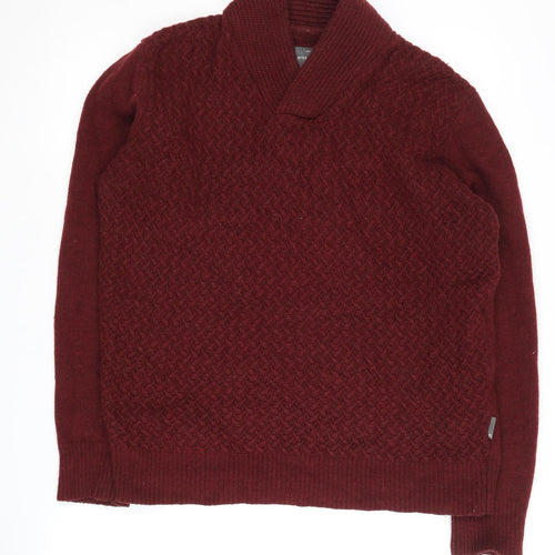 Peter Werth Men's Red Wool Mix Pullover Jumper M