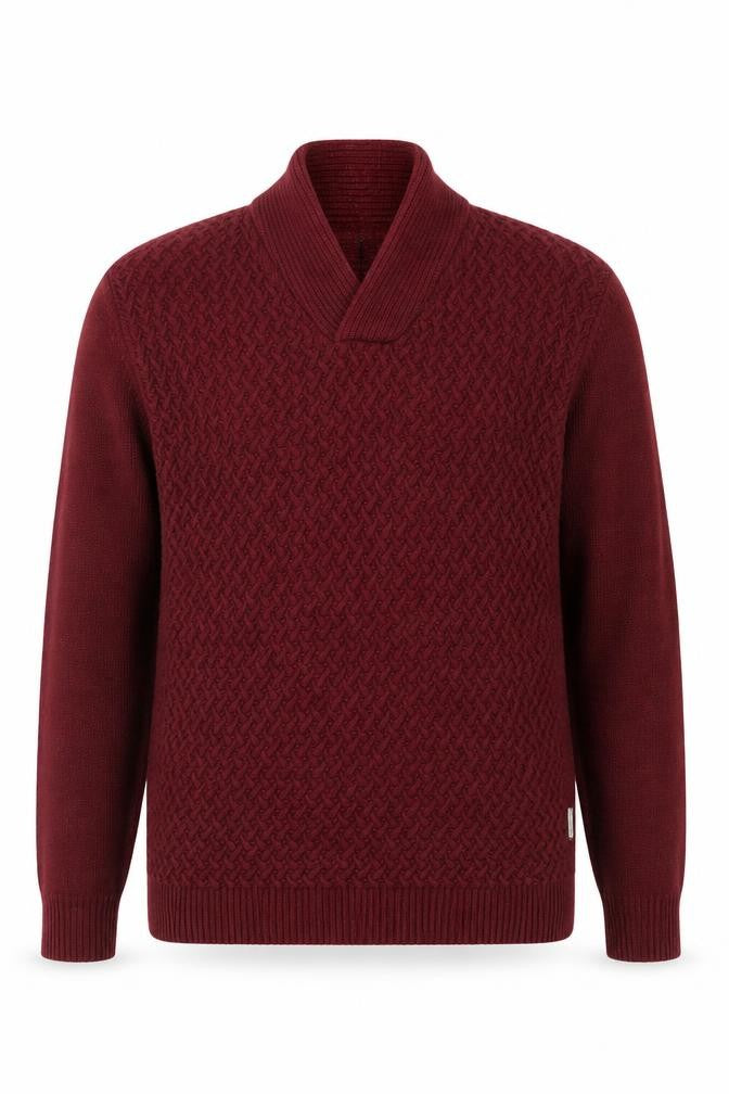 Front view of Peter Werth Men's Red Wool Mix jumper M