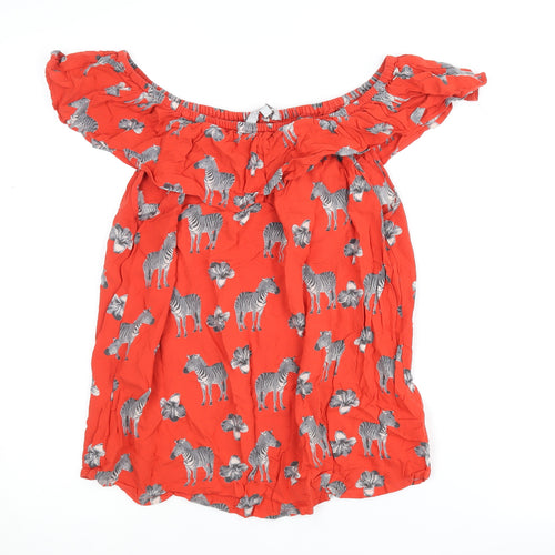 Red Herring Women's Red Zebra Print Blouse Size 16