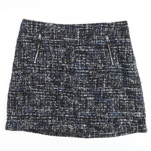 Warehouse Women's Black Blue Geometric Skirt Size 18