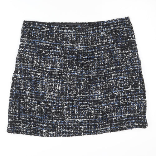 Warehouse Women's Black Blue Geometric Skirt Size 18