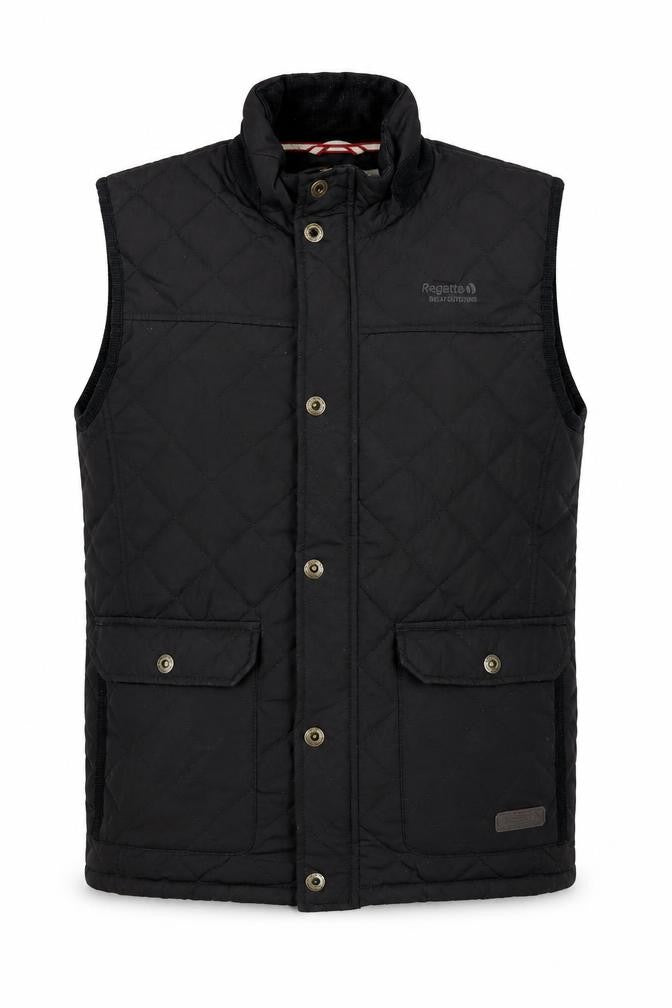 Front view of Regatta Men’s Black Quilted Waistcoat M - Casual & Warm
