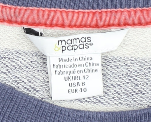 Mamas & Papas Women's Blue Striped T-Shirt Dress Size 12