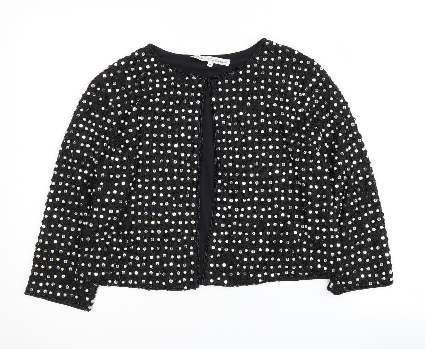 Millie Mackintosh Women's Black Beaded Jacket Size 14