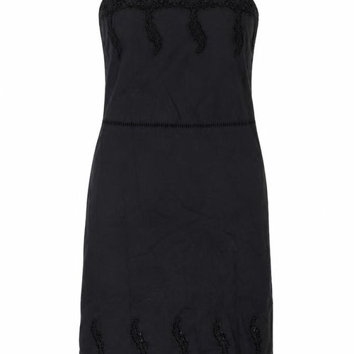 Hush Women's Black Midi Crochet Slip Dress Size 14
