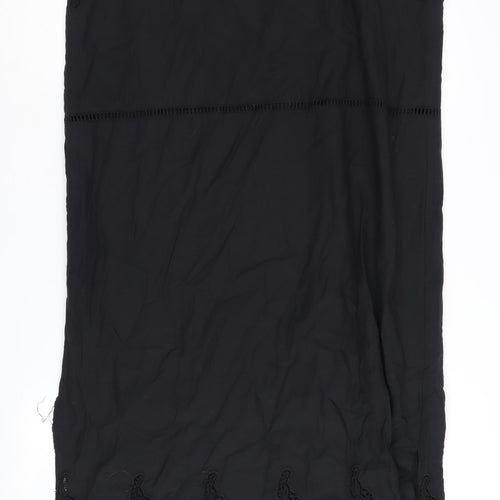 Hush Women's Black Midi Crochet Slip Dress Size 14