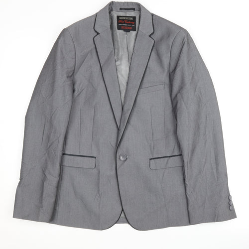 Next Boys Grey Suit Jacket, 12 Years, Formal Gingham