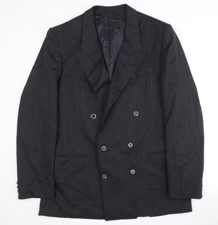 House of Fraser Men's Grey Blazer 42L Striped Formal Jacket