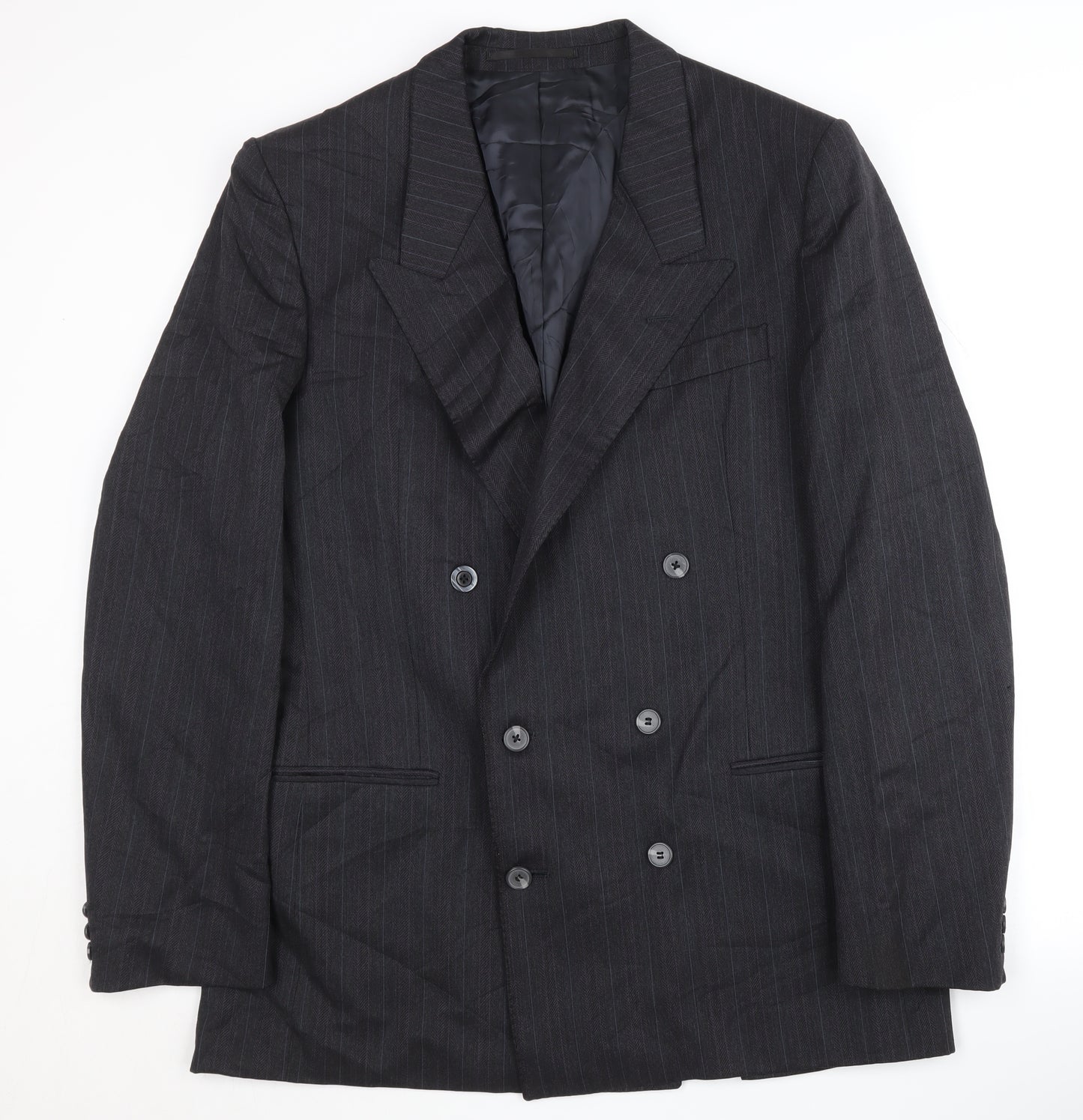 House of Fraser Men's Grey Blazer 42L Striped Formal Jacket