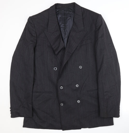 House of Fraser Men's Grey Blazer 42L Striped Formal Jacket