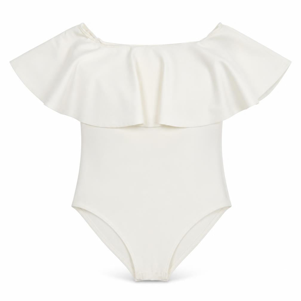 Front view of Quiz Women's Ivory Off Shoulder Bodysuit, size 12