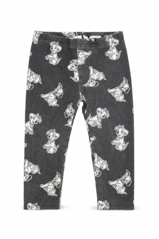Front view of Disney unisex baby dalmatian leggings grey 24 months