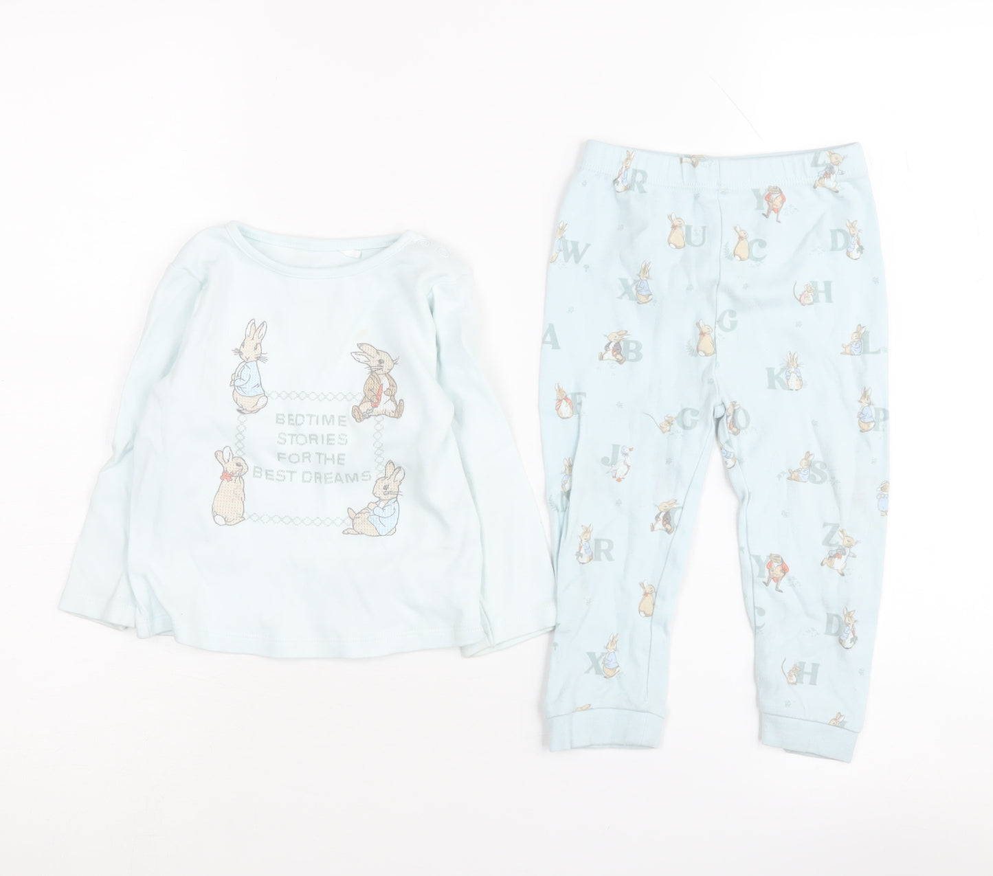 Peter Rabbit Unisex Blue Pyjama Set 12-18 Months - Cotton Comfort