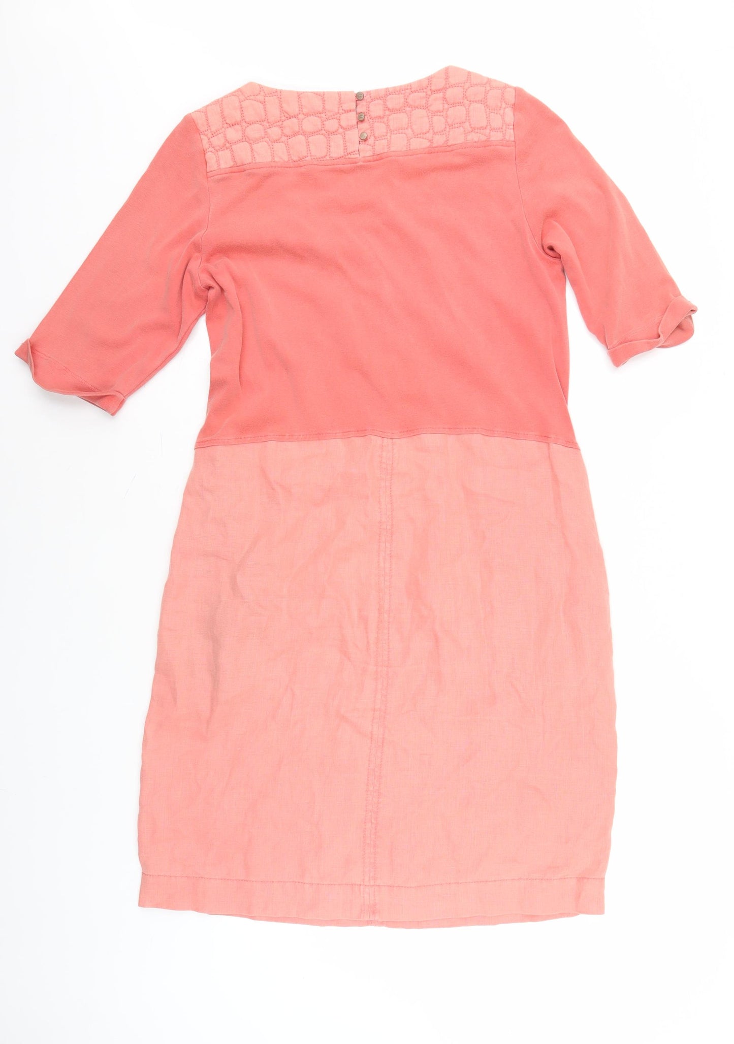 Sandwich Women's Pink Linen Dress 10 Square Neck