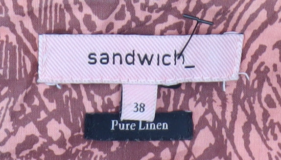 Sandwich Women's Pink Linen Dress 10 Square Neck