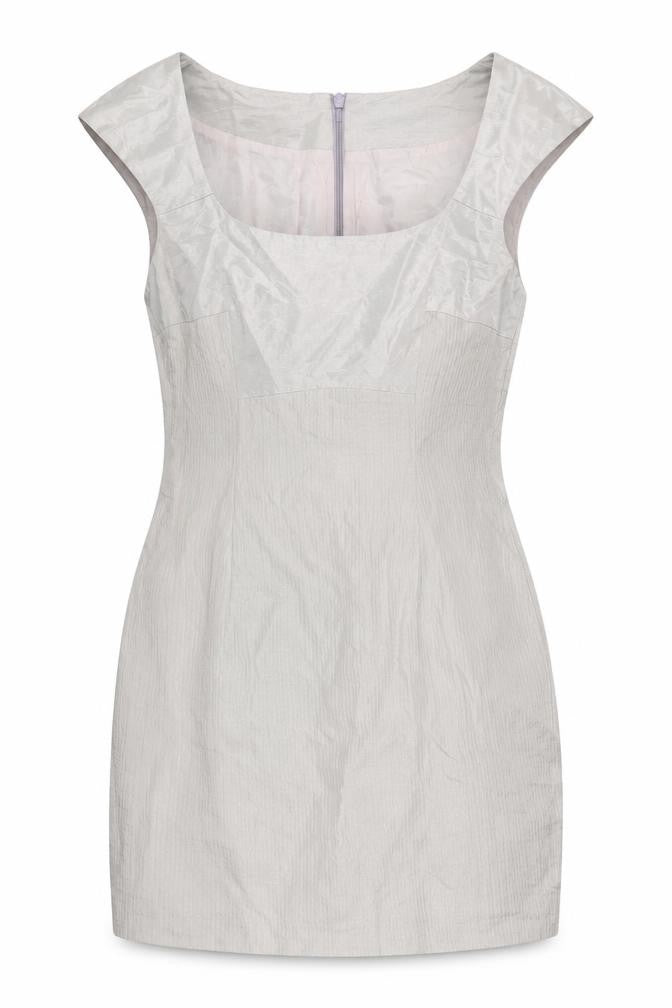 Karen Millen Women Silver Sheath Dress, Size 10