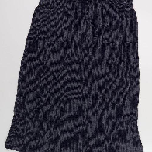 Isle Collection Women Navy Striped A-Line Skirt Size 14