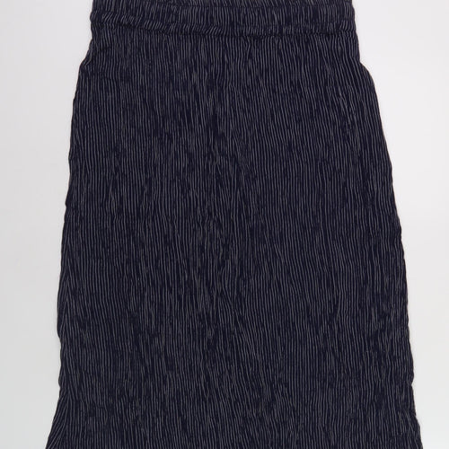 Isle Collection Women Navy Striped A-Line Skirt Size 14