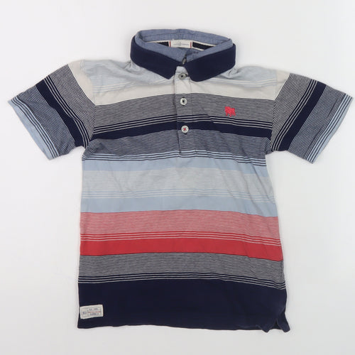 Junior J Boys Blue Striped Polo Shirt, Age 5-6, Casual Style