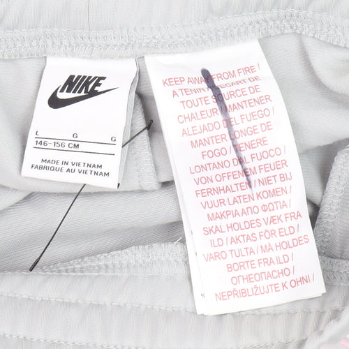 Nike Girls Grey Jogger Trousers L with Elastic Waist