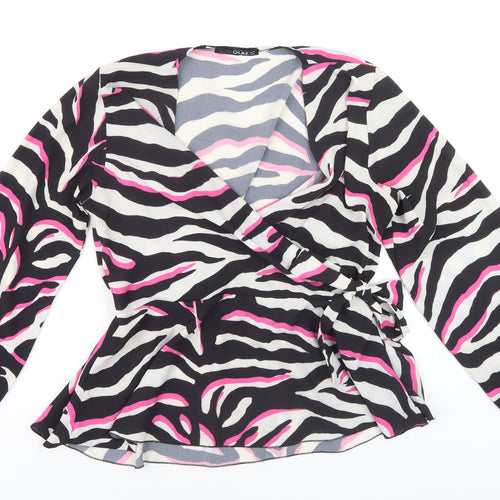 Quiz Women’s Zebra Wrap Blouse Multicoloured Size 12