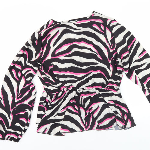 Quiz Women’s Zebra Wrap Blouse Multicoloured Size 12