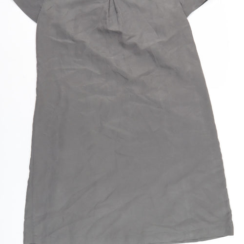 White Company Women's Grey Shift Dress Size 8