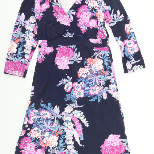 Joules Women's Multicoloured Floral Wrap Dress, Size 12