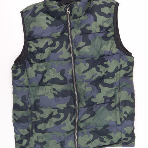GAP Teens Green Camouflage Puffer Waistcoat 2XL