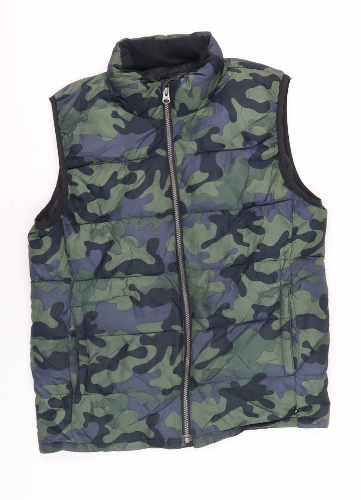 GAP Teens Green Camouflage Puffer Waistcoat 2XL