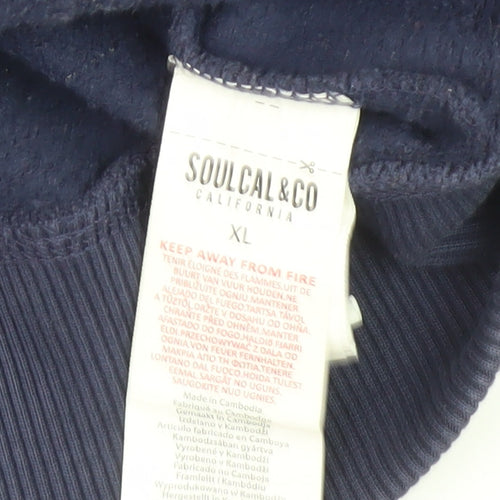Soulcal & Co Men's Blue XL Hooded Basic Jacket