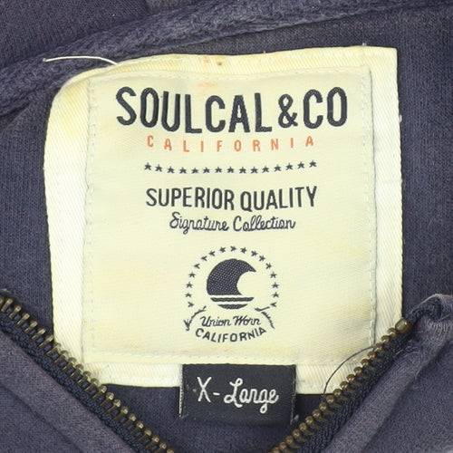 Soulcal & Co Men's Blue XL Hooded Basic Jacket