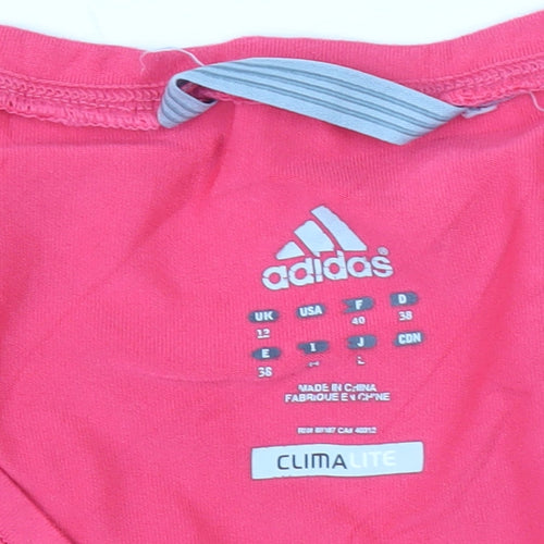 Adidas Women's Pink Slim V-Neck T-Shirt, Size 12