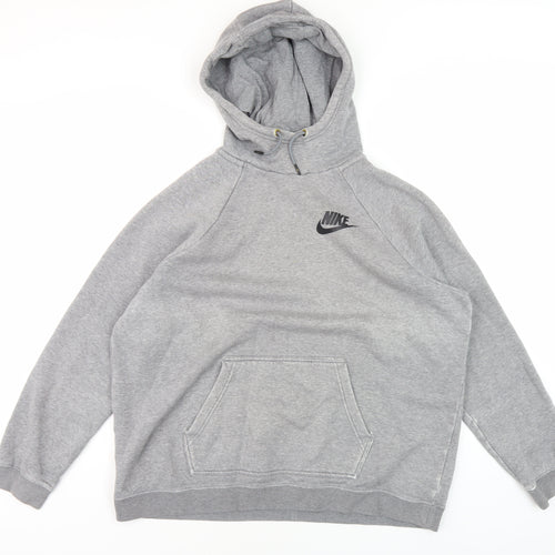 Nike Men's Grey XL Pullover Hoodie with Logo