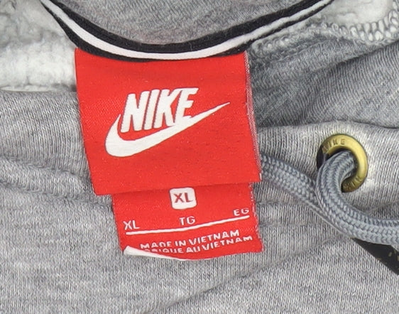 Nike Men's Grey XL Pullover Hoodie with Logo