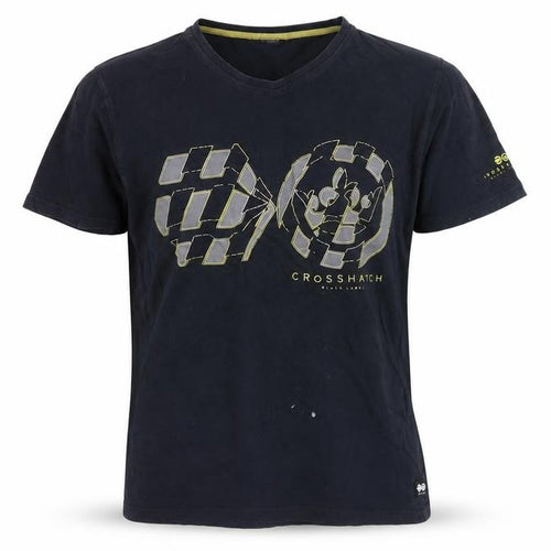Crosshatch Men's Black Graphic T-Shirt, Size S, Logo Accent